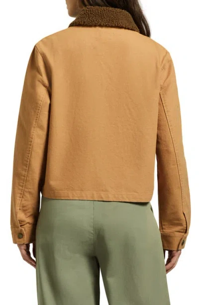 Brixton Mechanic's Garage Cotton Canvas Jacket In Tobacco Brown