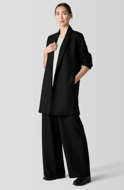 Eileen Fisher Long Wool Blazer In Black