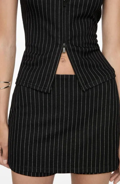 Mango Stripe Skort In Dark Navy