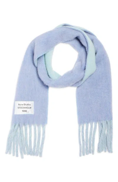 Shop Acne Studios Volly Alpaca & Wool Blend Fringe Scarf In Blue/light Blue