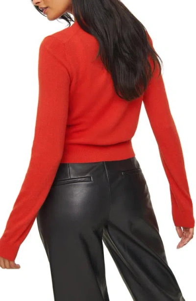 Shop Reformation Caspia Recycled Cashmere & Wool Blend Crop Cardigan In Paprika