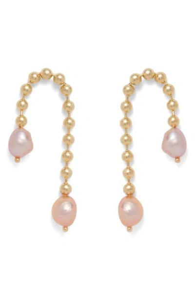 Lady Grey Frankie Pearl Drop Earrings In Gold/pearl