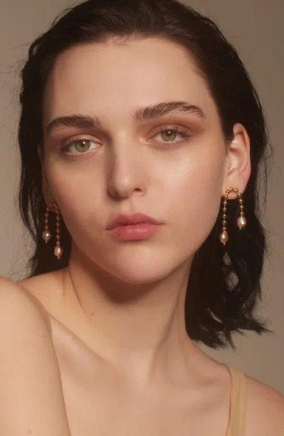 Lady Grey Frankie Pearl Drop Earrings In Gold/pearl
