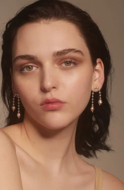 Lady Grey Frankie Pearl Drop Earrings In Silver/pearl