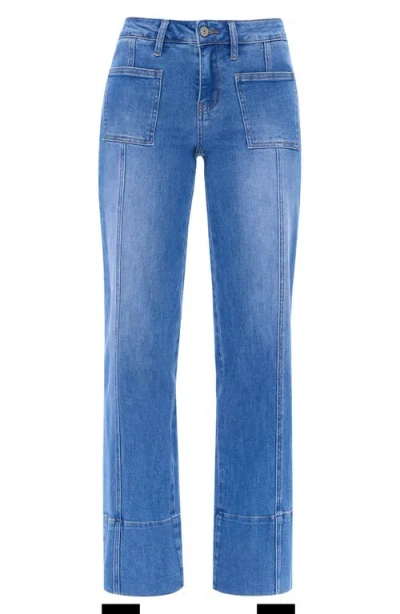 Bayeas Katia Patch Pocket Wide Leg Jeans In Starlight