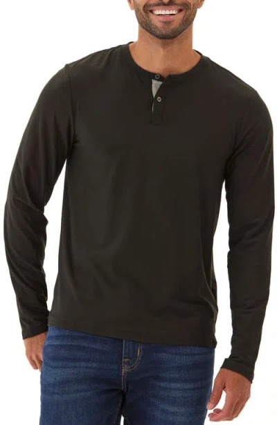 Threads 4 Thought Frederick Luxe Stretch Jersey Henley In Black