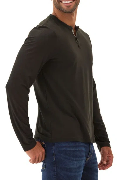 Threads 4 Thought Frederick Luxe Stretch Jersey Henley In Black