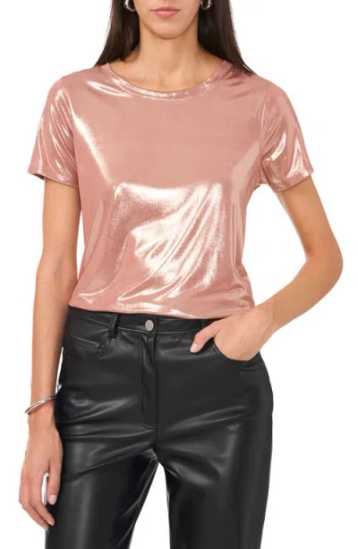 Vince Camuto Womens Metallic Polyester Pullover Top In Rose Clay