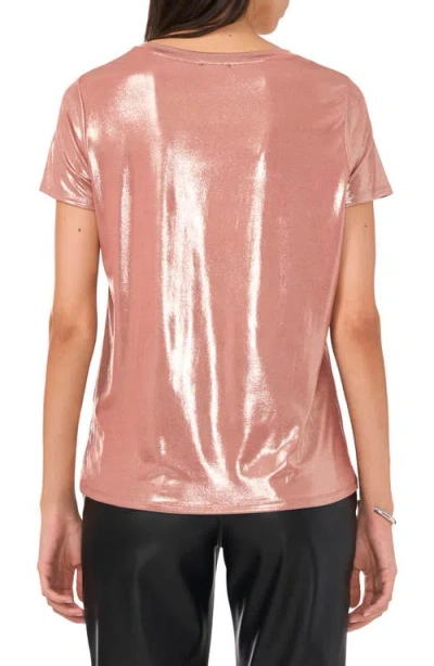 Vince Camuto Womens Metallic Polyester Pullover Top In Rose Clay