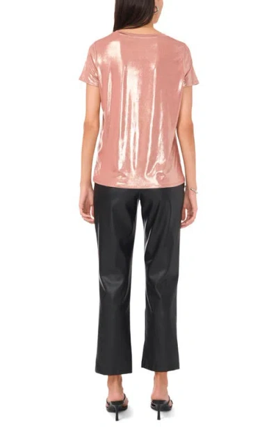 Vince Camuto Womens Metallic Polyester Pullover Top In Rose Clay