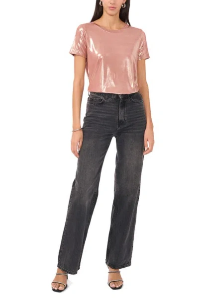 Vince Camuto Womens Metallic Polyester Pullover Top In Rose Clay