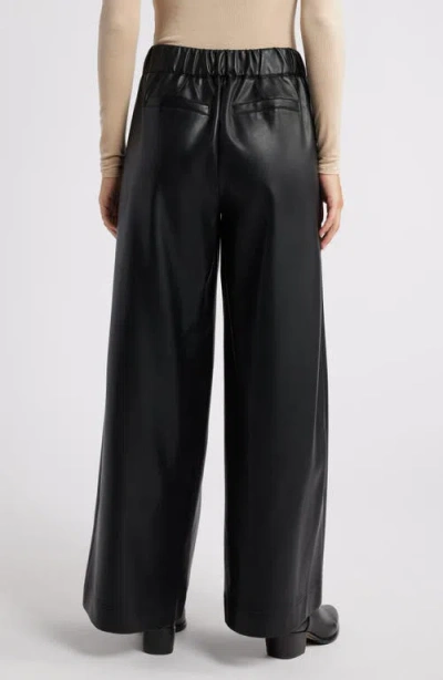 Shop Wit & Wisdom Skyrise Faux Leather Palazzo Pants In Black