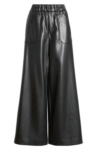 Wit & Wisdom Skyrise Faux Leather Palazzo Pants In Black