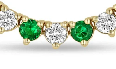 Zoë Chicco Emerald & Diamond Tennis Necklace In 14k Yellow Gold