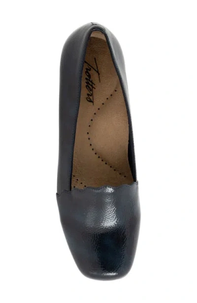 Trotters Sage Flat In Navy Patent