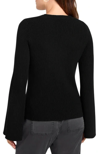 Splendid Farah Rib Crewneck Sweater In Black