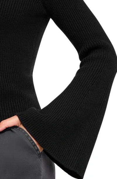 Splendid Farah Rib Crewneck Sweater In Black