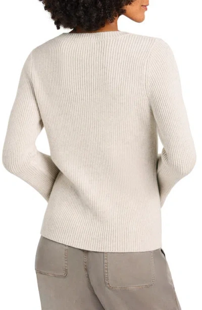 Splendid Farah Rib Crewneck Sweater In Snow Heather