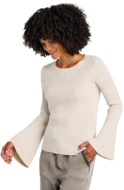 Splendid Farah Rib Crewneck Sweater In Snow Heather