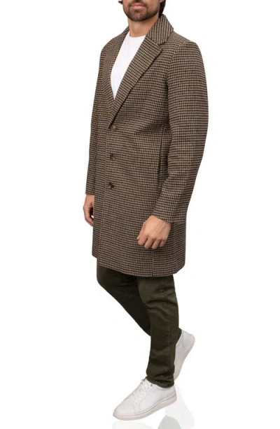 Bagatelle Houndstoth Felted Topcoat In Neutral Houndstooth