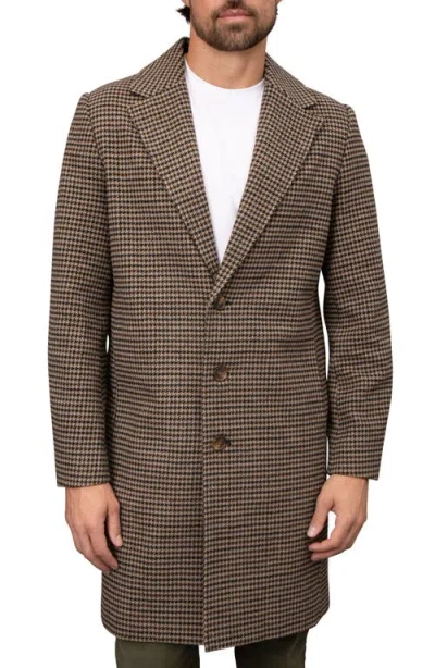 Bagatelle Houndstoth Felted Topcoat In Neutral Houndstooth