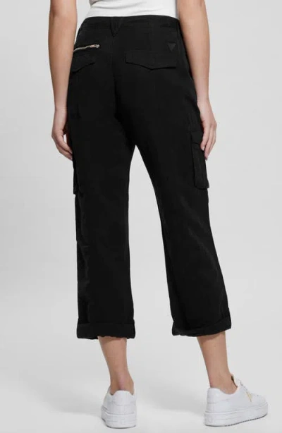 Guess Nessi Cargo Pants In Jet Black Multi
