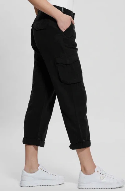 Guess Nessi Cargo Pants In Jet Black Multi