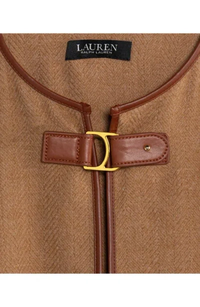 Ralph Lauren Lauren  Equestrian Buckle Ruana In Classic Camel