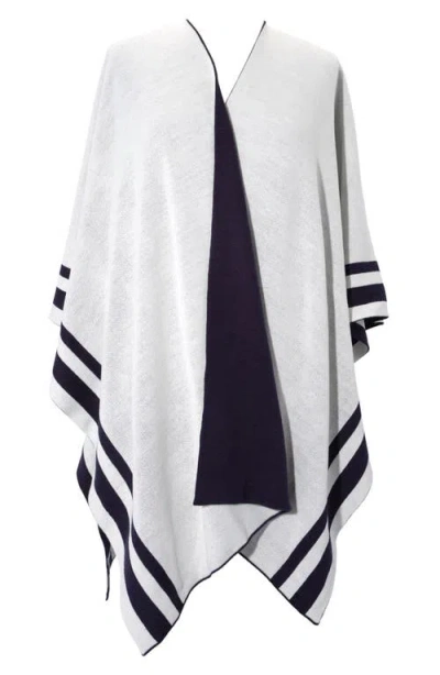 Ralph Lauren Lauren  Jet Setter Reversible Knit Poncho In Navy/cream