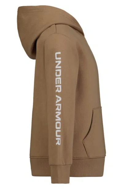 Shop Under Armour Kids' Rival Graphic Hoodie & Solid Sweatpants Set In Camel