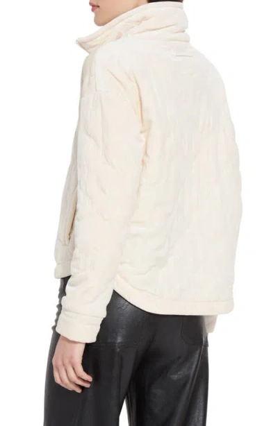 Shop Lyssé Quilted Velvet Jacket In Chalk