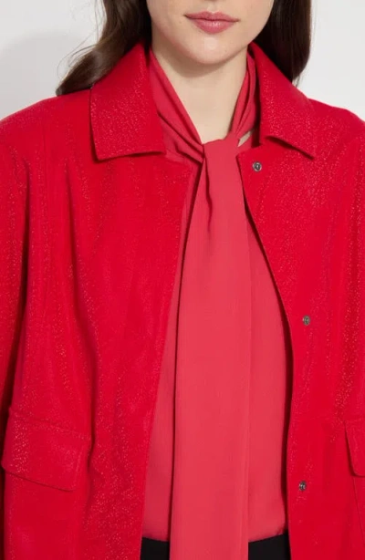 Lyssé Kendra Vegan Suede Jacket In Deep Red In Deep Red