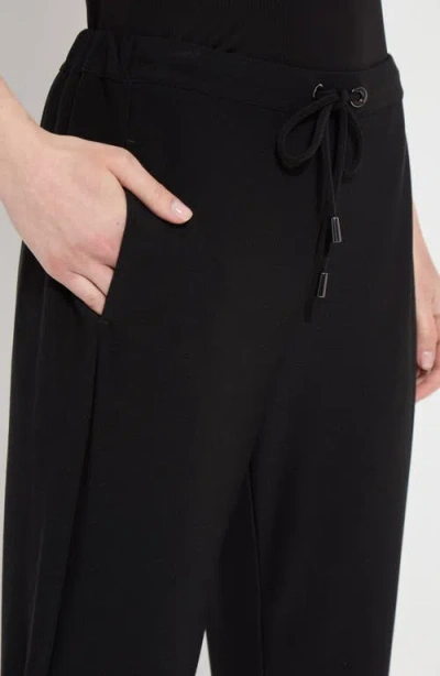 Shop Lyssé Julia Cuffed Stretch Crepe Ankle Drawstring Pants In Black