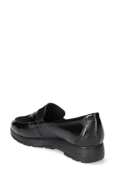 Mephisto Carima Penny Loafer In Black Patent