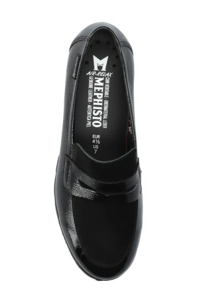 Mephisto Carima Penny Loafer In Black Patent