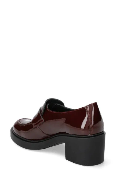 Mephisto Pamelia Patent Leather Loafer Pump In Oxblood