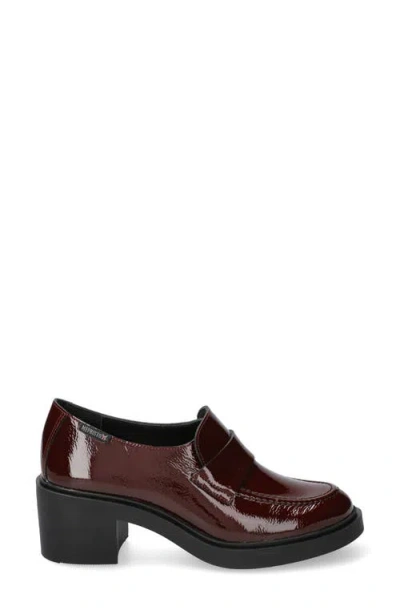 Mephisto Pamelia Patent Leather Loafer Pump In Oxblood