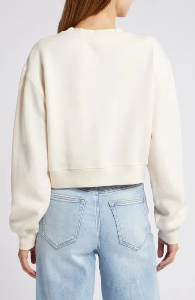 Loveshackfancy Rylan Crystal Bow Sweatshirt In Sugar Cookie