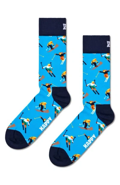 Happy Socks Assorted 2-pack Skiing Chalet Crew Socks Gift Set In Brown