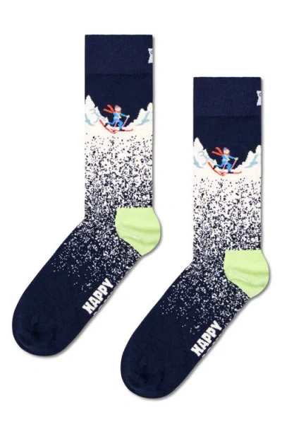 Happy Socks Assorted 2-pack Skiing Chalet Crew Socks Gift Set In Brown