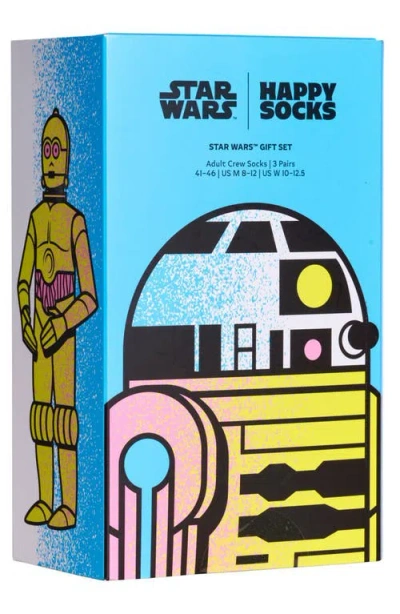 Happy Socks Assorted 3-pack Star Wars Socks Gift Box In Black