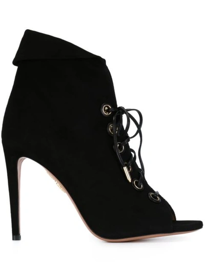 Shop Aquazzura 'eva' Booties - Black