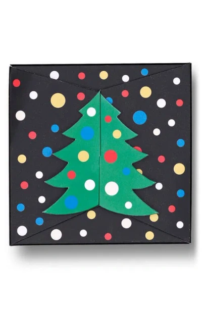 Happy Socks Assorted 2-pack Holiday Crew Socks Gift Set In Black