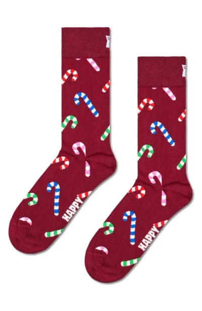 Happy Socks Assorted 2-pack Holiday Crew Socks Gift Set In Dark Red