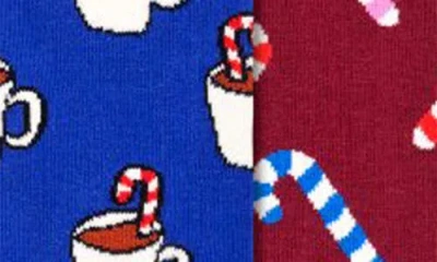 Happy Socks Assorted 2-pack Holiday Crew Socks Gift Set In Dark Red