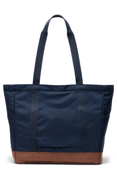 Herschel Supply Co . Heritage Tote In Navy/saddle Brown
