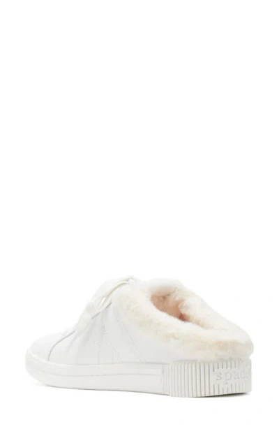Kate Spade New York Signature Faux Fur Lined Mule Sneaker In True White/black