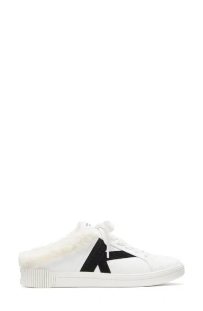 Kate Spade New York Signature Faux Fur Lined Mule Sneaker In True White/black
