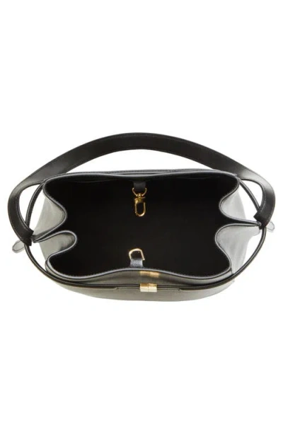 Totême Belted Palmellata Leather Bucket Bag In Black
