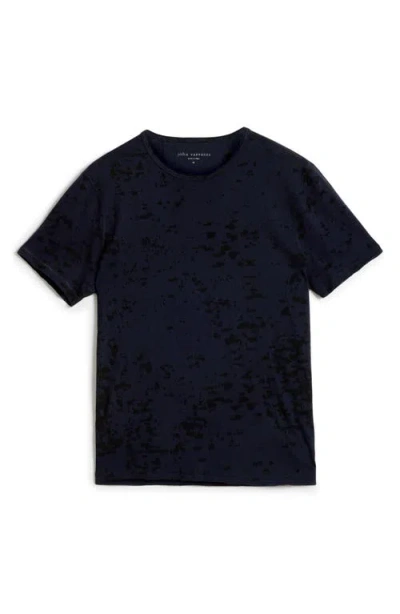 Shop John Varvatos Eden Burnout Organic Cotton Blend T-shirt In Ink Blue